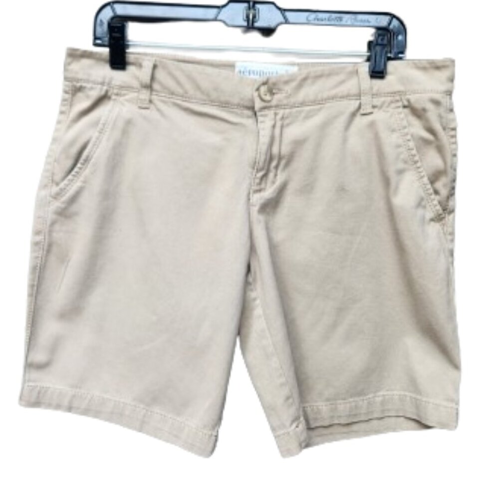 Aeropostale Tan Bermuda Shorts Cotton Blend Casual Solid Classic